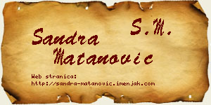 Sandra Matanović vizit kartica